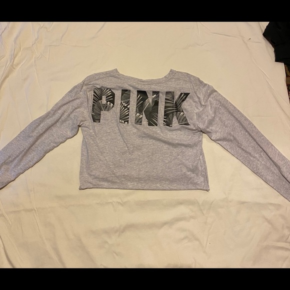 Grey “pink” crop top - Picture 2 of 2
